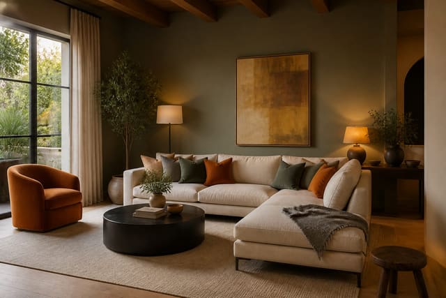The 60-30-10 Color Rule and How to Actually Use It, shown as warm editorial Re-Design photography with believable residential scale, natural light, clear material detail, no overlaid text, no watermark