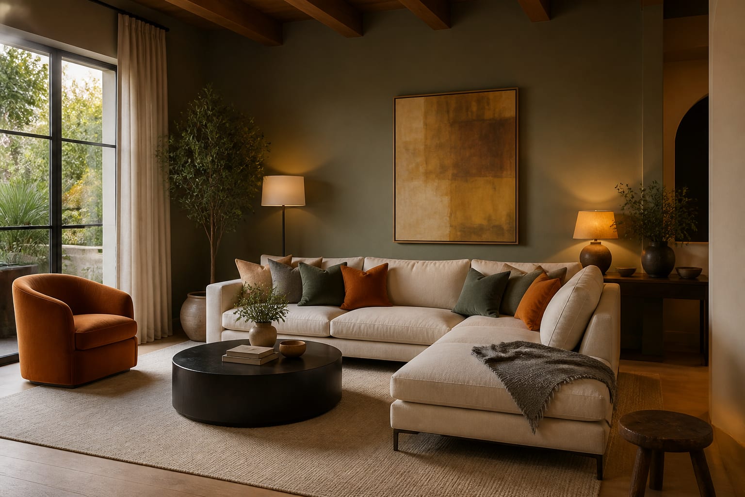 The 60-30-10 Color Rule and How to Actually Use It, shown as warm editorial Re-Design photography with believable residential scale, natural light, clear material detail, no overlaid text, no watermark