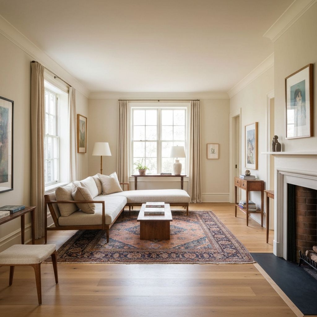 An awkward living room transformed with a new layout