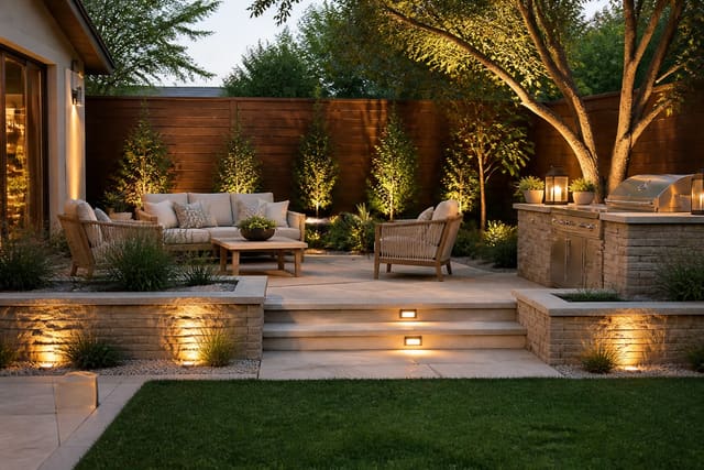 How Much Does Landscaping a Backyard Cost? Full Breakdown, shown as warm editorial outdoor Re-Design photography with believable residential scale