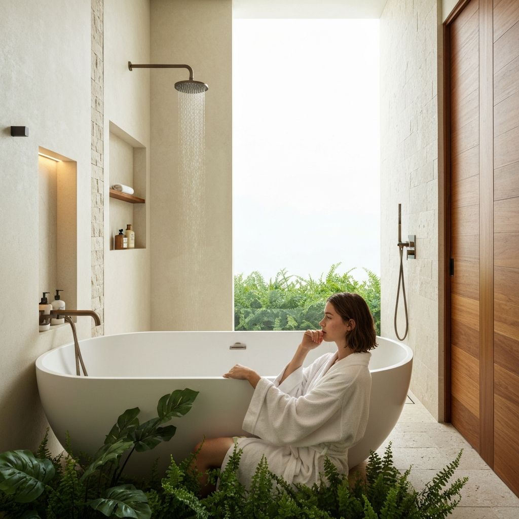 A spa-style bathroom