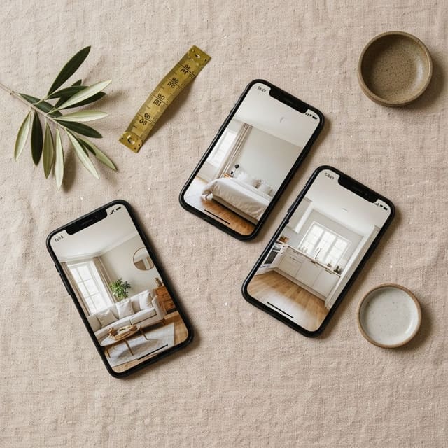 Comparison of AI design app outputs across different space types