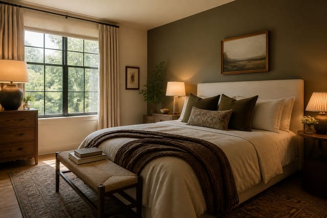 Budget Bedroom Makeover: Where to Spend and What to Skip, shown as warm editorial Re-Design interior photography with layered materials and lighting