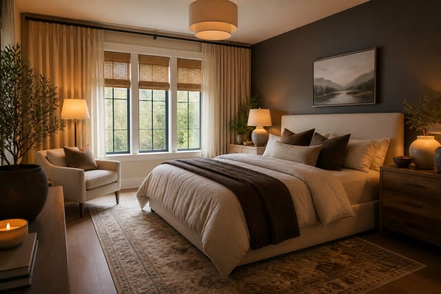 Cheap Bedroom Decor Ideas That Look Expensive, shown as warm editorial Re-Design interior photography with layered materials and lighting