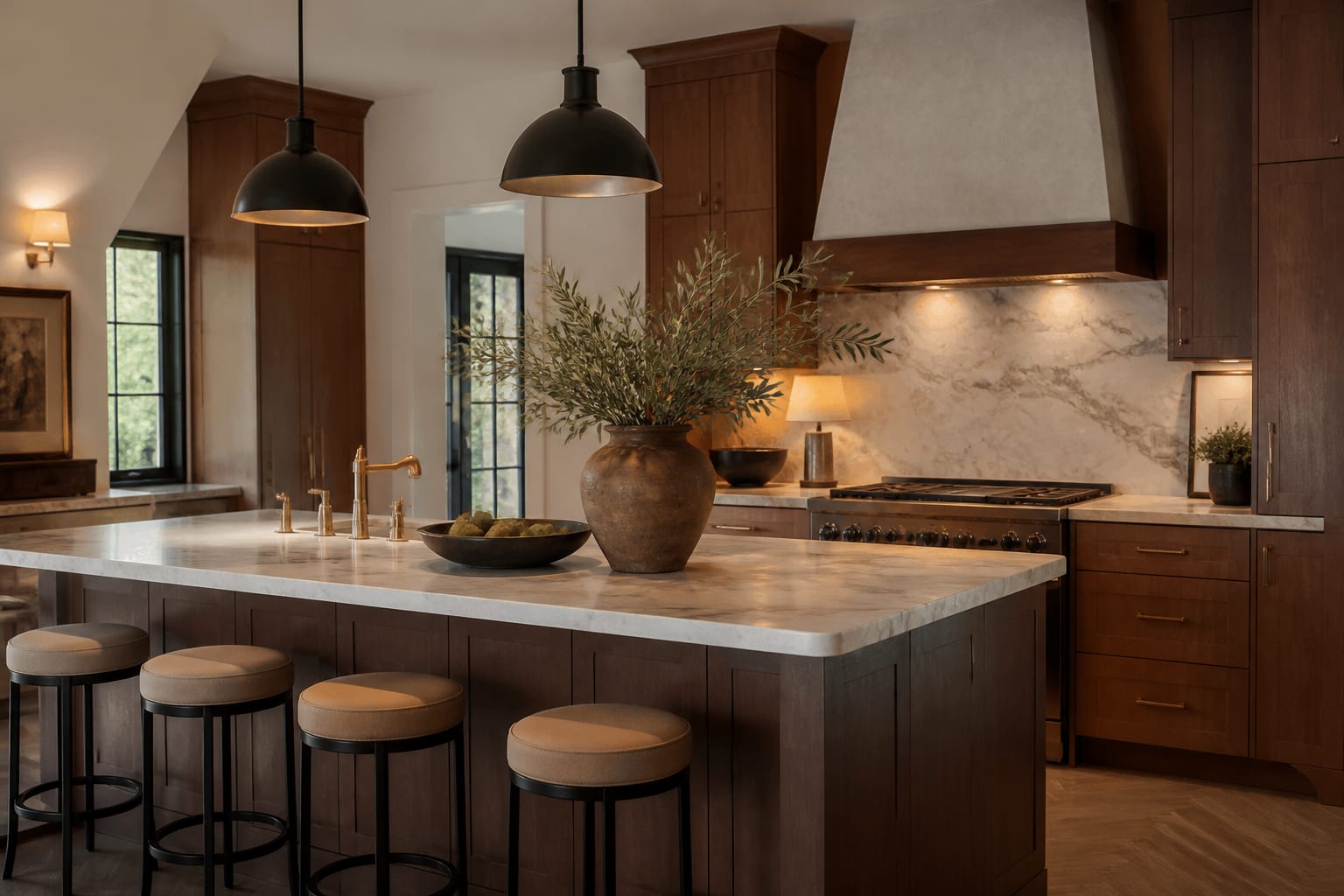 Countertop Edge Profile Guide: Choosing the Right Edge Detail, shown as warm editorial Re-Design photography of a warm editorial kitchen design scene with believable residential scale, no overlaid text, no watermark