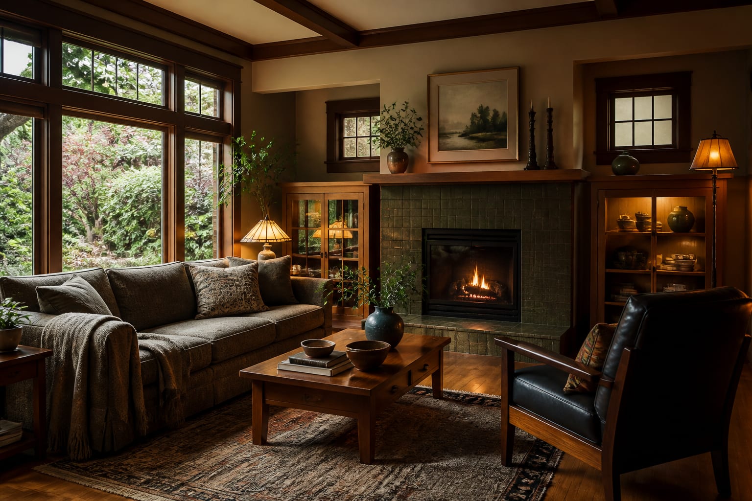 Craftsman Interior Design Ideas Rooted in Arts and Crafts, shown as warm editorial Re-Design photography with believable residential scale, natural light, clear material detail, no overlaid text, no watermark