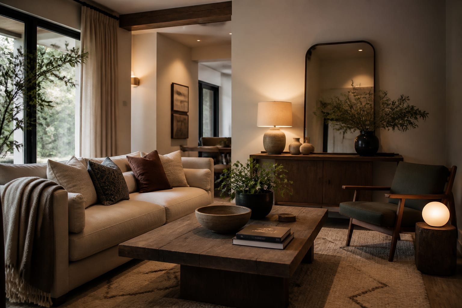 Diffused Lighting Ideas in a finished home interior, shown as a warm editorial Re-Design concept