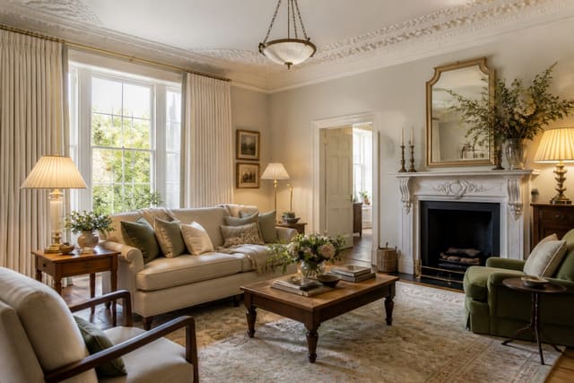 Edwardian Interior Design Ideas for a Lighter, Elegant Home, shown as warm editorial Re-Design photography with believable residential scale, natural light, clear material detail, no overlaid text, no watermark