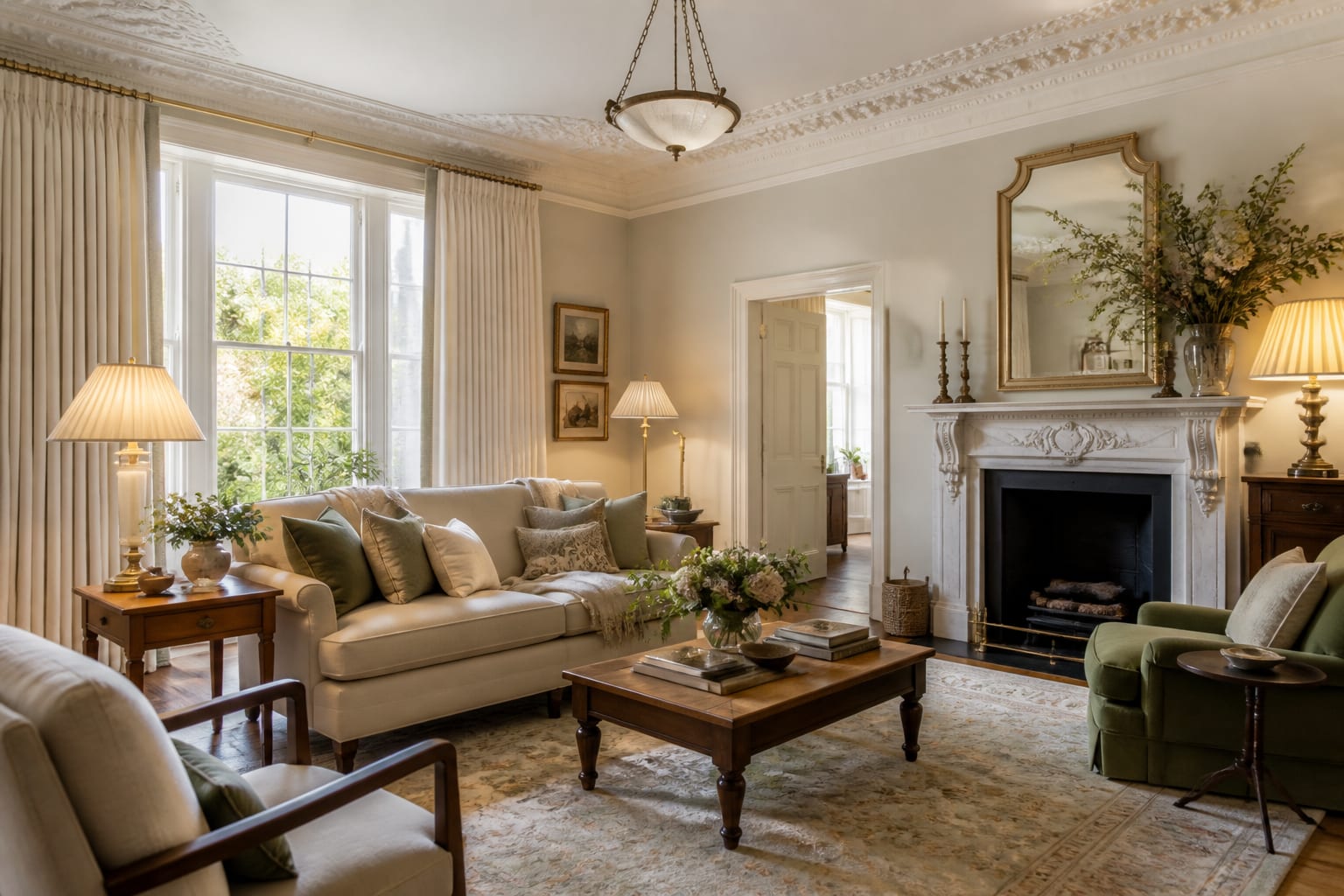 Edwardian Interior Design Ideas for a Lighter, Elegant Home, shown as warm editorial Re-Design photography with believable residential scale, natural light, clear material detail, no overlaid text, no watermark