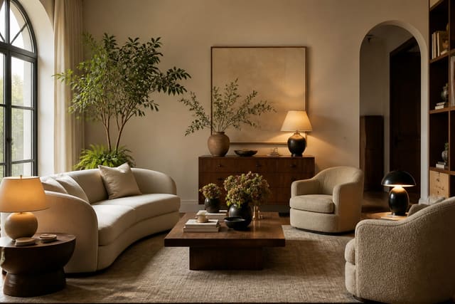 Feng Shui Living Room Guide: Arranging Furniture for Better Energy, shown as warm editorial Re-Design photography of a warm editorial living room design scene with believable residential scale, no overlaid text, no watermark