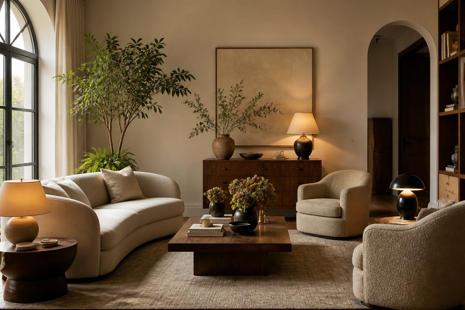Feng Shui Living Room Guide: Arranging Furniture for Better Energy, shown as warm editorial Re-Design photography of a warm editorial living room design scene with believable residential scale, no overlaid text, no watermark