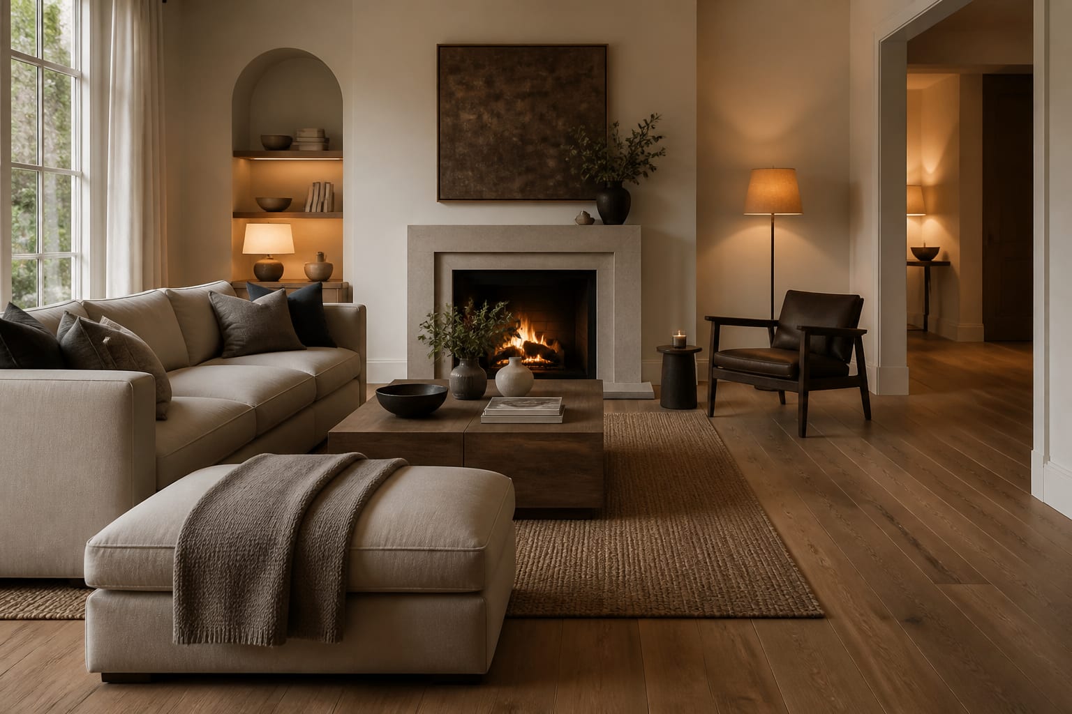 Flooring Ideas Home Guide in a finished home interior, shown as a warm editorial Re-Design concept