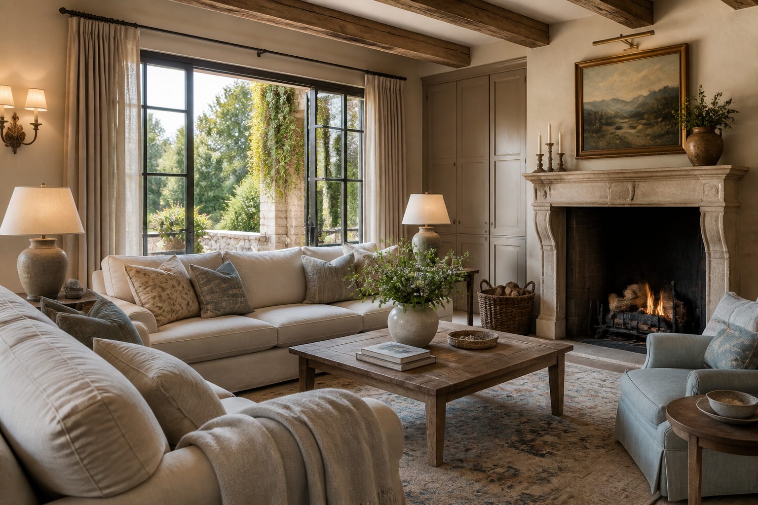 French Country Color Palette: Getting the Tones Right shown as a finished Re-Design editorial room concept