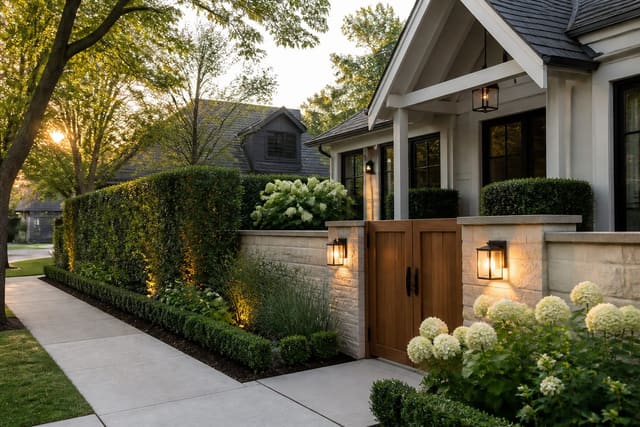 Front Yard Privacy Ideas: Hedges, Fences, and Planting for Street Screening, shown as warm editorial Re-Design photography with believable residential scale, natural light, clear material detail, no overlaid text, no watermark