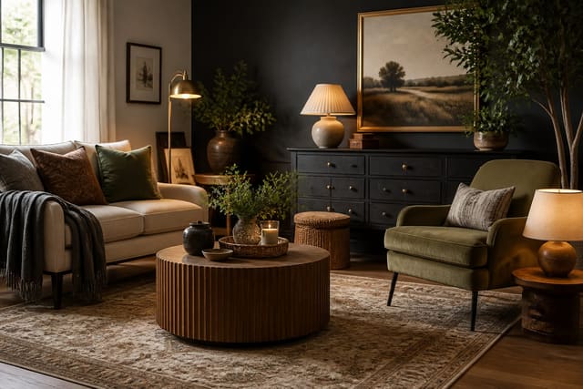 Second-Hand Furniture Flipping: How to Transform Thrift Finds Into Designer Pieces, shown as warm editorial Re-Design interior photography with layered materials and lighting