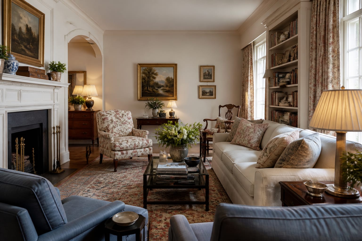Grandmillennial Living Room Ideas That Feel Collected, Not Cluttered shown as a finished Re-Design editorial room concept