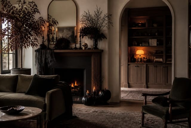 Halloween Home Decor Ideas That Feel Spooky, Not Cheap, shown as warm editorial Re-Design photography with believable residential scale, no overlaid text, no watermark