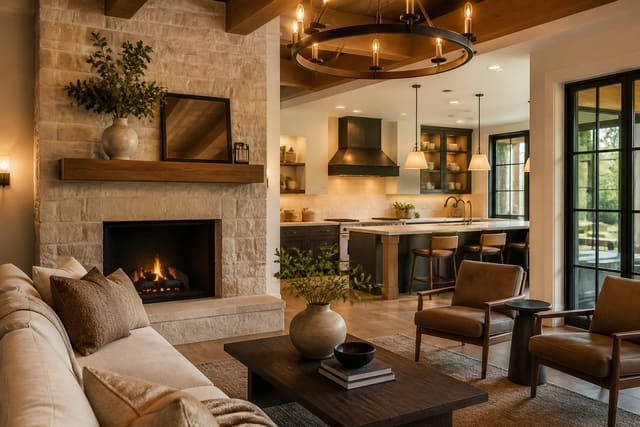 Home Renovation ROI Guide: What Pays Back at Resale, shown as warm editorial Re-Design interior photography with layered materials and lighting
