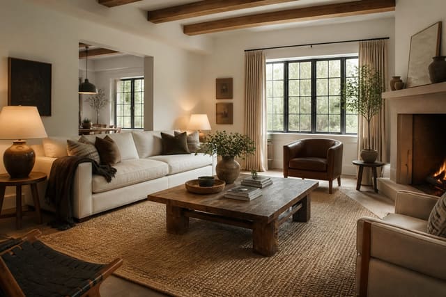 How to Choose the Right Rug Size for Any Room, shown as warm editorial Re-Design photography with believable residential scale, natural light, clear material detail, no overlaid text, no watermark