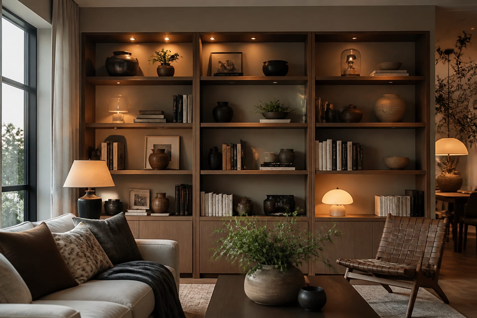 How to Style a Bookshelf: The Layering Method That Always Works, shown as warm editorial Re-Design photography with believable residential scale, natural light, clear material detail, no overlaid text, no watermark