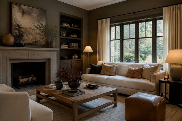 Interior Paint Cost Guide: DIY vs Hiring a Painter, Room by Room, shown as warm editorial Re-Design interior photography with layered materials and lighting