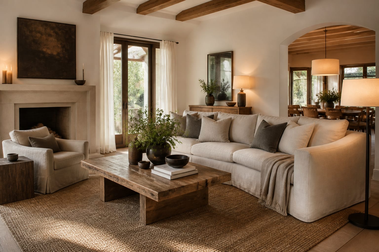 Linen Furniture Ideas in a finished home interior, shown as a warm editorial Re-Design concept