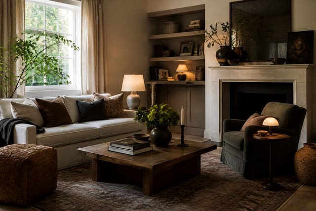 Editorial interior photograph showing living room refresh ideas that change the feel without a renovation in a real living room, with general materials, layered warm lighting, styled furniture, and a magazine-quality residential composition.
