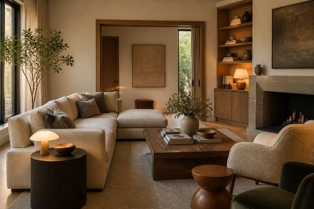Editorial interior photograph showing living room without tv ideas: design a space built for connection in a real living room, with general materials, layered warm lighting, styled furniture, and a magazine-quality residential composition.