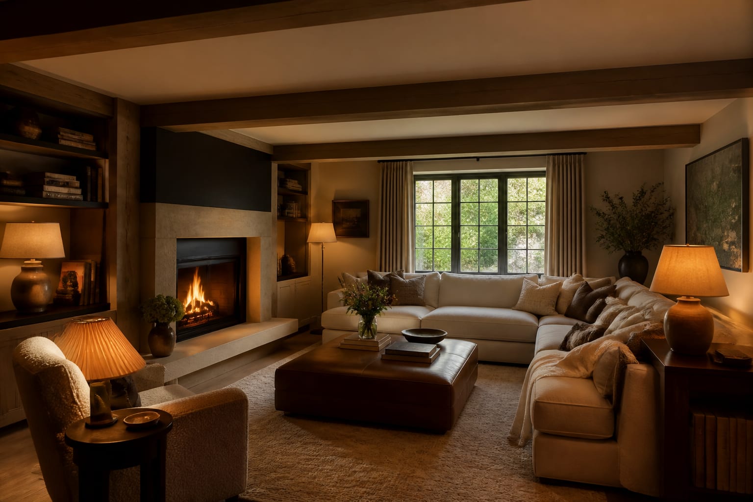 Low Ceiling Design Ideas in a finished home interior, shown as a warm editorial Re-Design concept