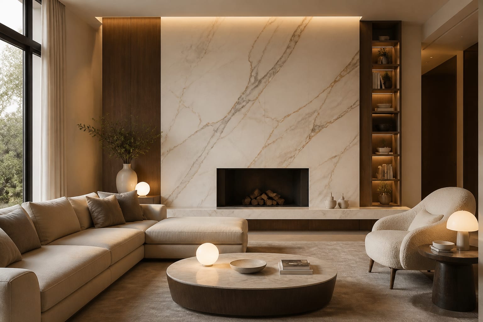 Marble Interior Design Ideas: Using the World's Most Aspirational Stone, shown as warm editorial Re-Design photography with believable residential scale, no overlaid text, no watermark