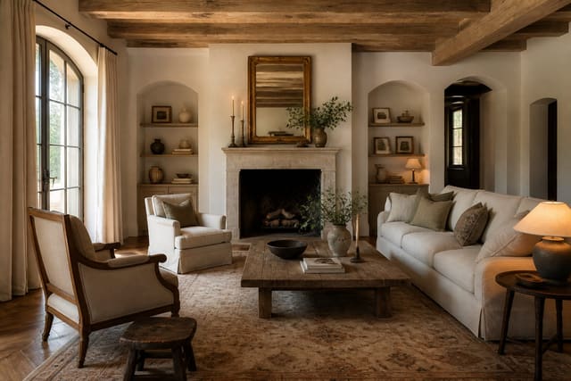 Modern French Country Style Without Losing Its Soul shown as a finished Re-Design editorial room concept