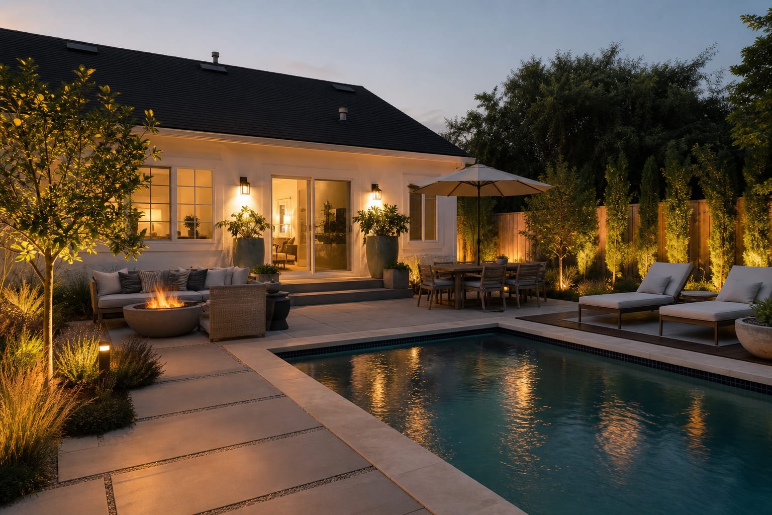 Pool Patio Ideas: Decking, Tile, and Surround Materials after outdoor redesign