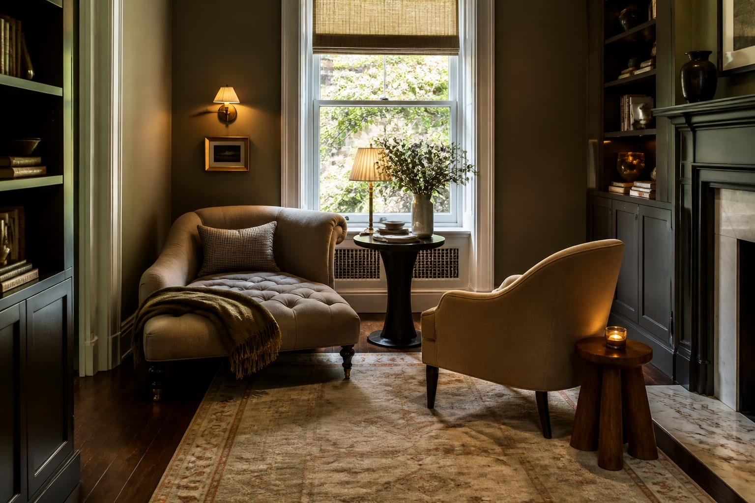 Editorial interior photograph showing reading nook ideas that actually make you want to sit down in a real whole home, with warm residential materials, layered lighting, functional furniture placement, and a magazine-quality composition.