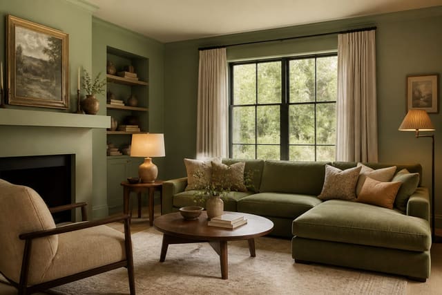 Sage Green Paint Color Guide: Every Shade and Where It Works, shown as warm editorial Re-Design photography with believable residential scale, no overlaid text, no watermark