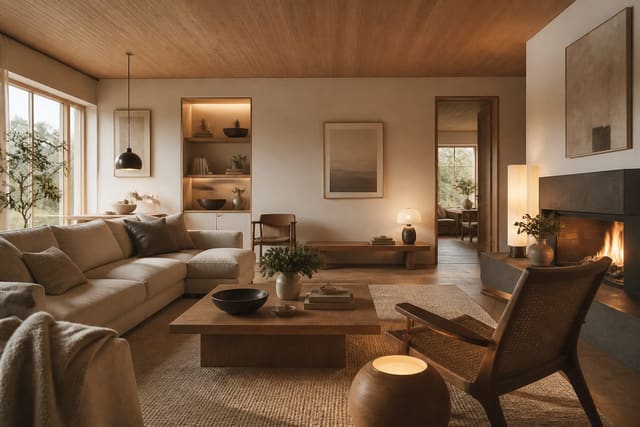 Editorial interior photograph showing the scandinavian color palette: a practical guide to getting it right in a real whole home, with scandinavian materials, layered warm lighting, styled furniture, and a magazine-quality residential composition.