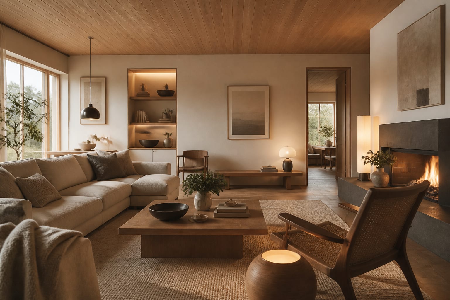 Editorial interior photograph showing the scandinavian color palette: a practical guide to getting it right in a real whole home, with scandinavian materials, layered warm lighting, styled furniture, and a magazine-quality residential composition.
