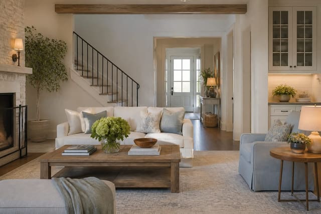 Spring Refresh Home Ideas: Light, Air, and a Clean Palette, shown as warm editorial Re-Design interior photography with layered materials and lighting