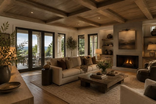 Editorial interior photograph showing statement ceiling ideas: why the fifth wall deserves your attention in a real whole home, with warm residential materials, layered lighting, functional furniture placement, and a magazine-quality composition.