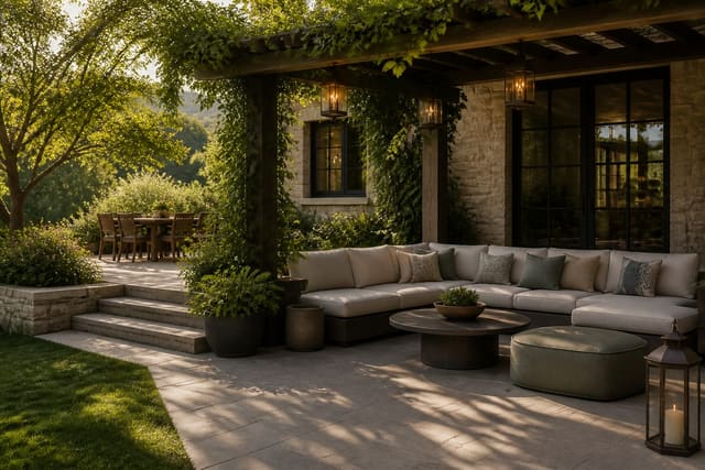 Summer Patio Styling: The Details That Make It Feel Complete, shown as warm editorial outdoor Re-Design photography with believable residential scale, no overlaid text, no watermark