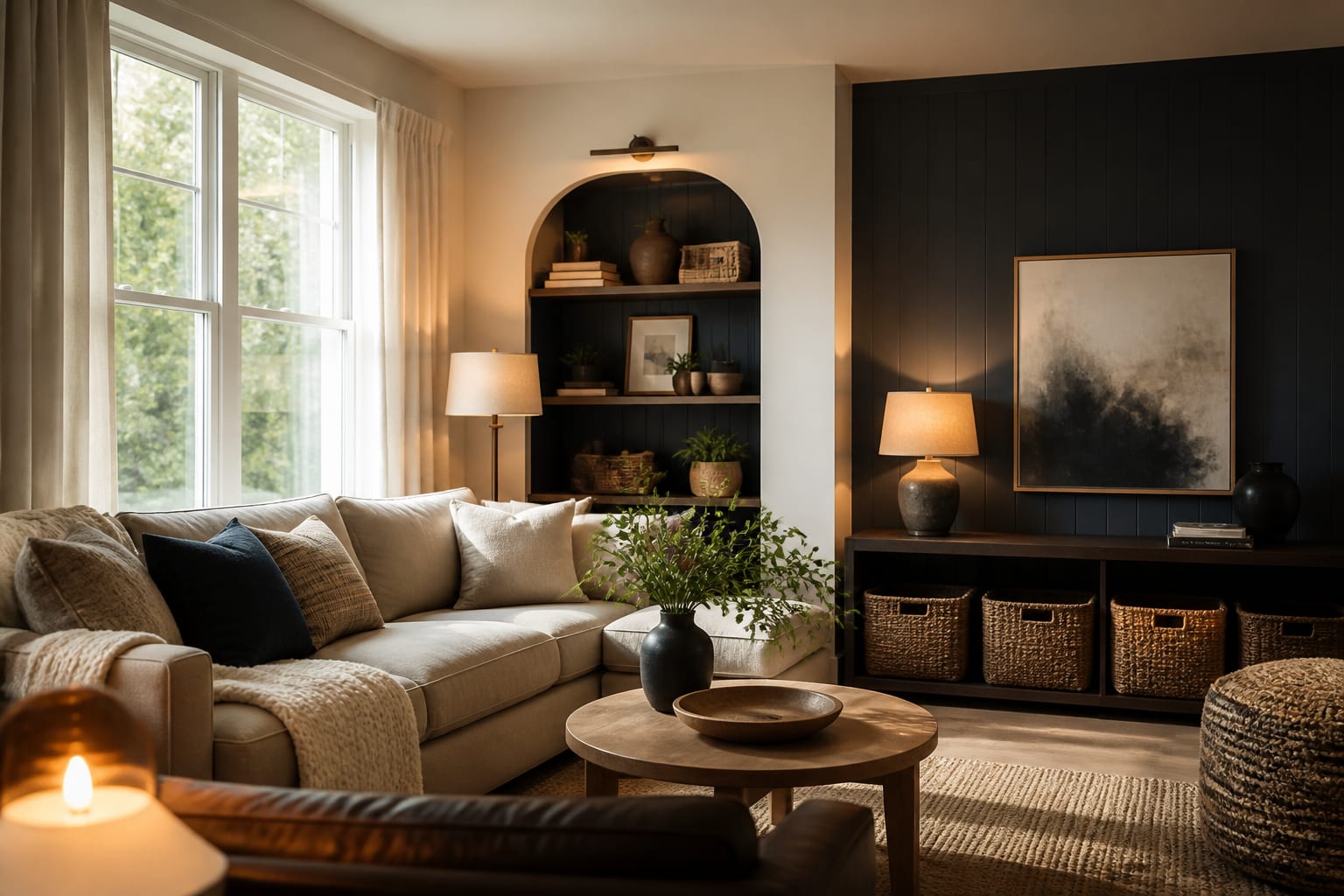 Weekend DIY Room Projects Under $100 That Transform a Room, shown as warm editorial Re-Design interior photography with layered materials and lighting