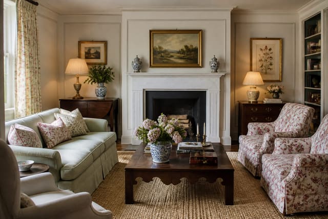 What Is Grandmillennial Style? A Clear Guide to Granny Chic shown as a finished Re-Design editorial room concept