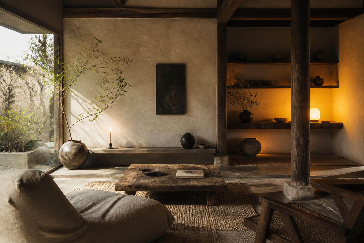 What Is Wabi-Sabi Design? shown as a finished Re-Design editorial room concept