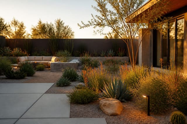 Xeriscape Design: Water-Wise Landscaping That Looks Alive, shown as warm editorial Re-Design photography with believable residential scale, natural light, clear material detail, no overlaid text, no watermark
